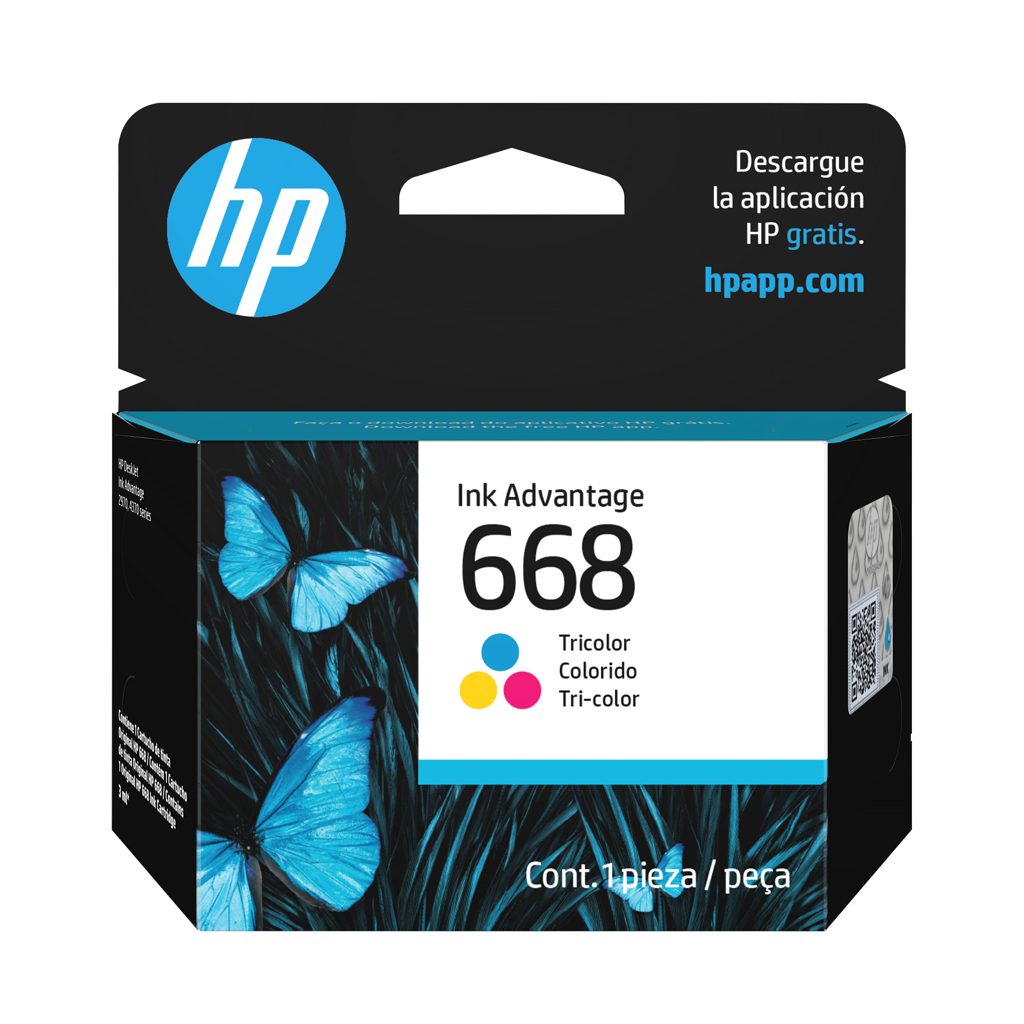 HP 668 Tri-Color Ink Cartridge