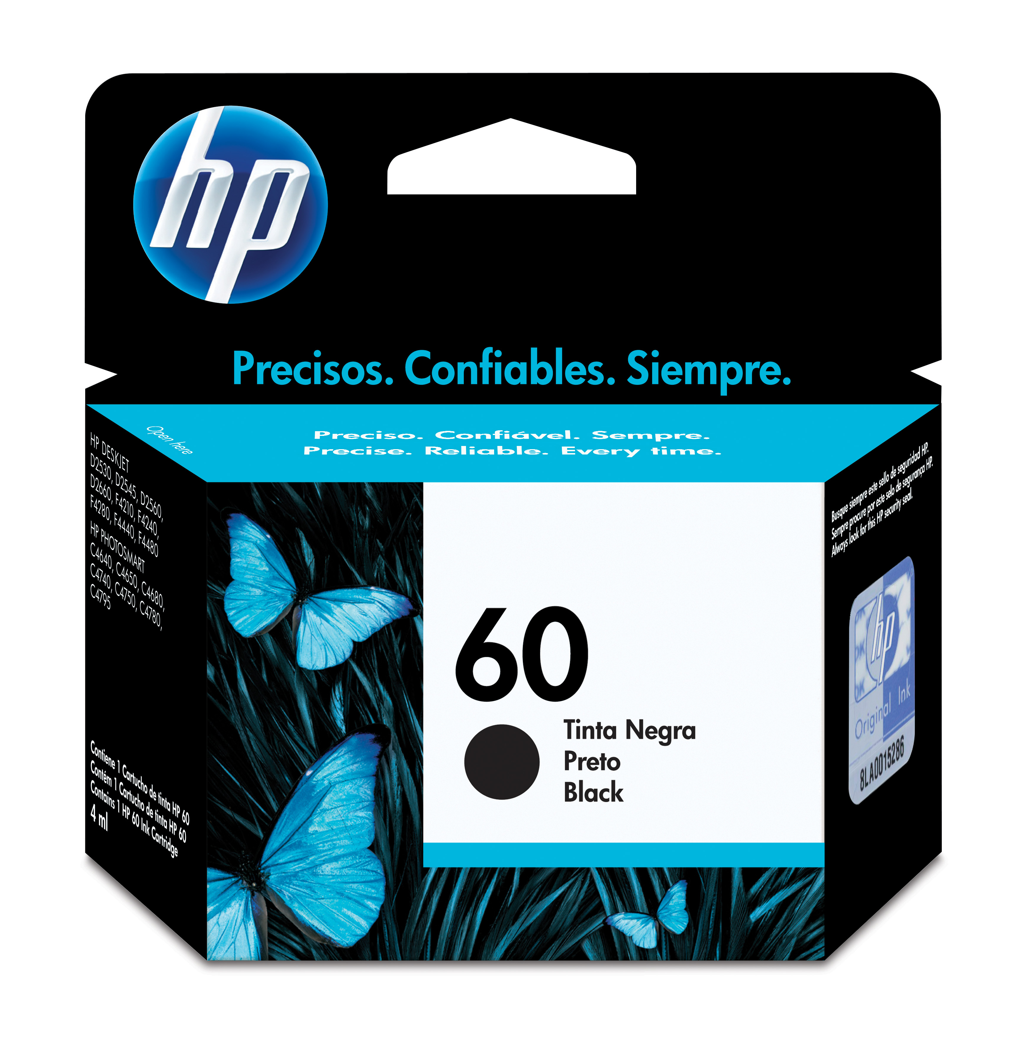 HP 60 Black Lar Ink Cartridge