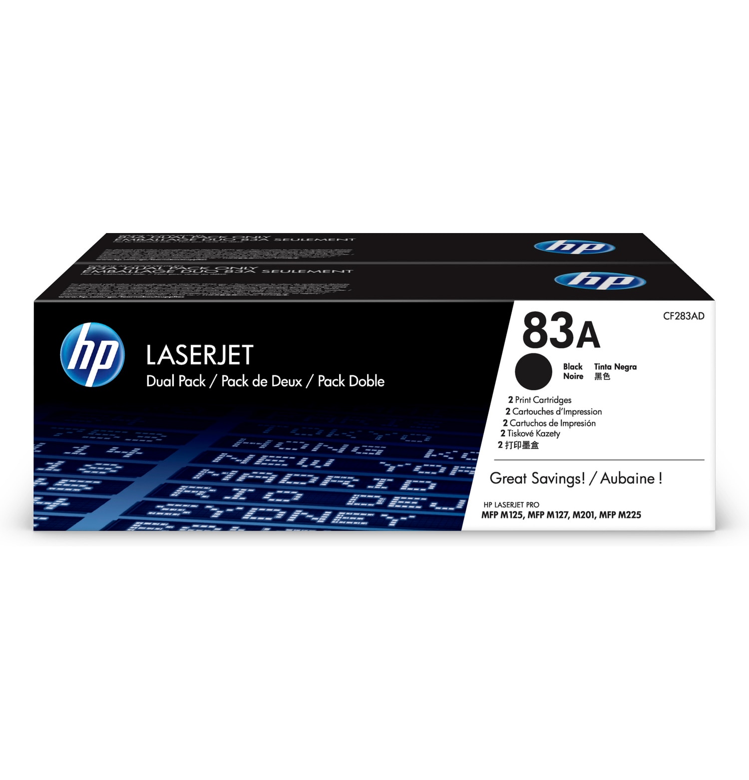 HP 83A Black x2 Laser Toner Cartridge