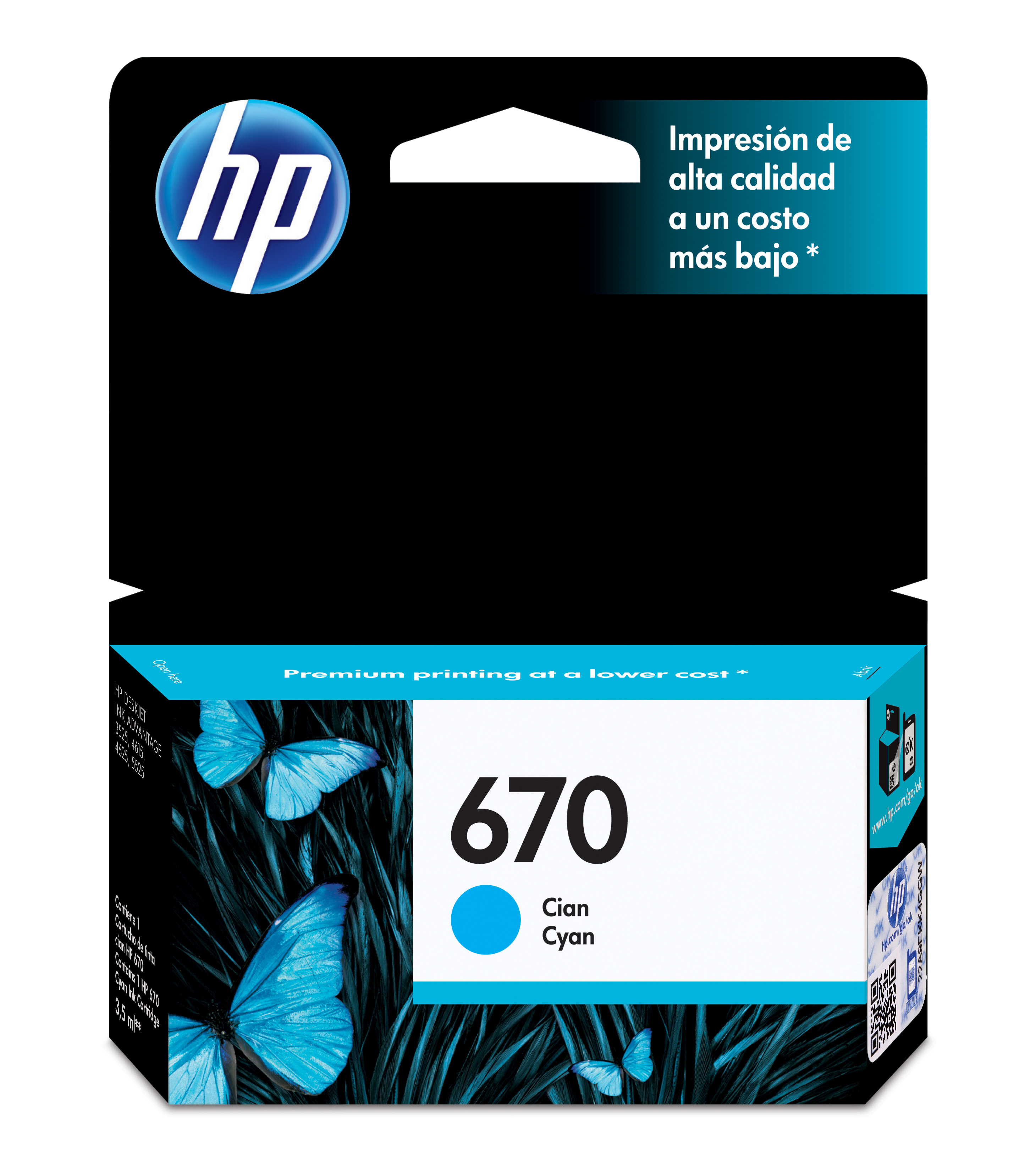 HP 670 Cyan Ink Cartridge