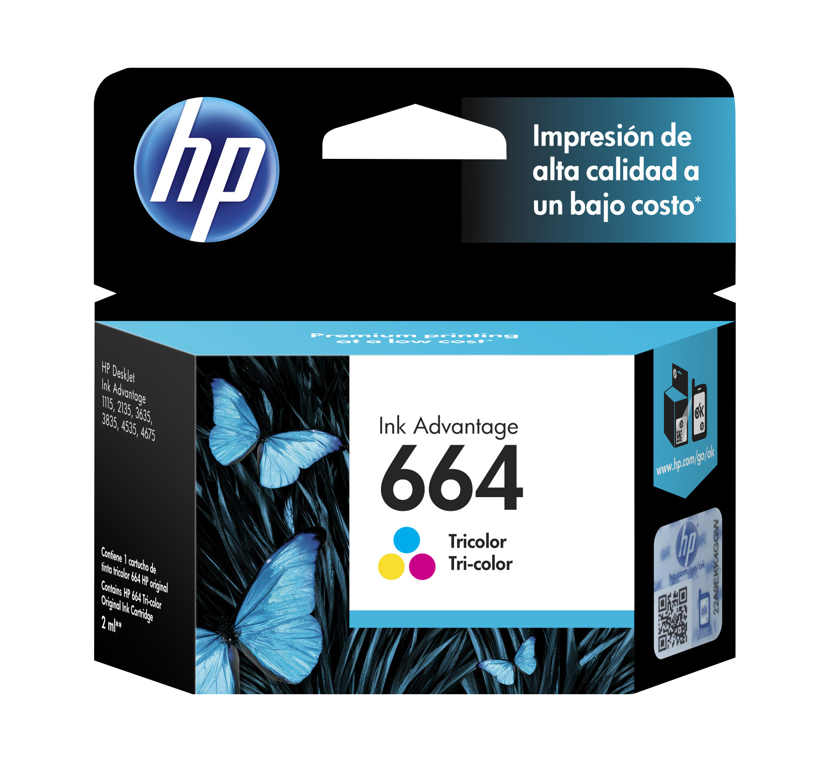 HP 664 Tri-color Ink Cartridge