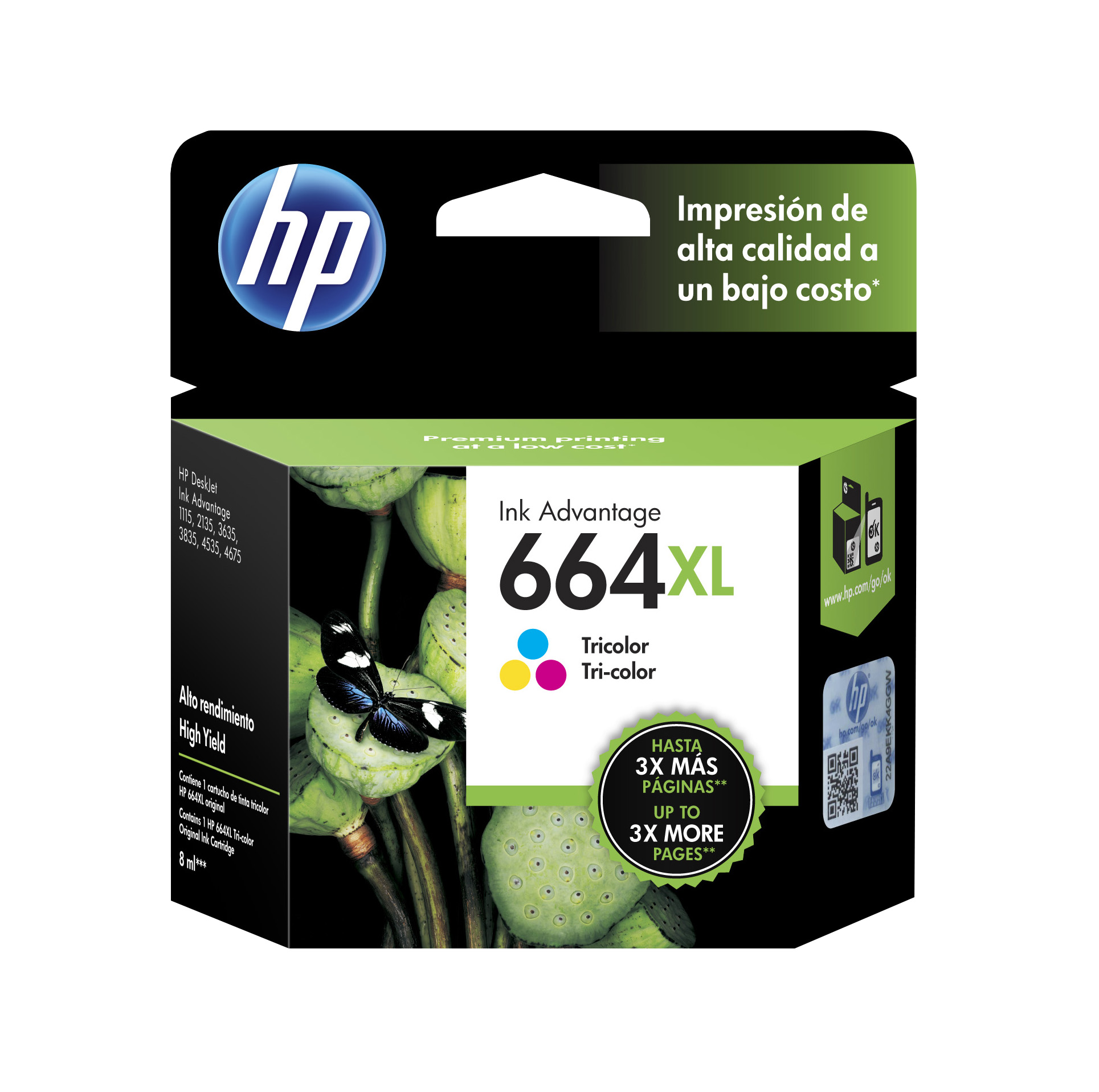 HP 664XL Tri-color Ink Cartridge