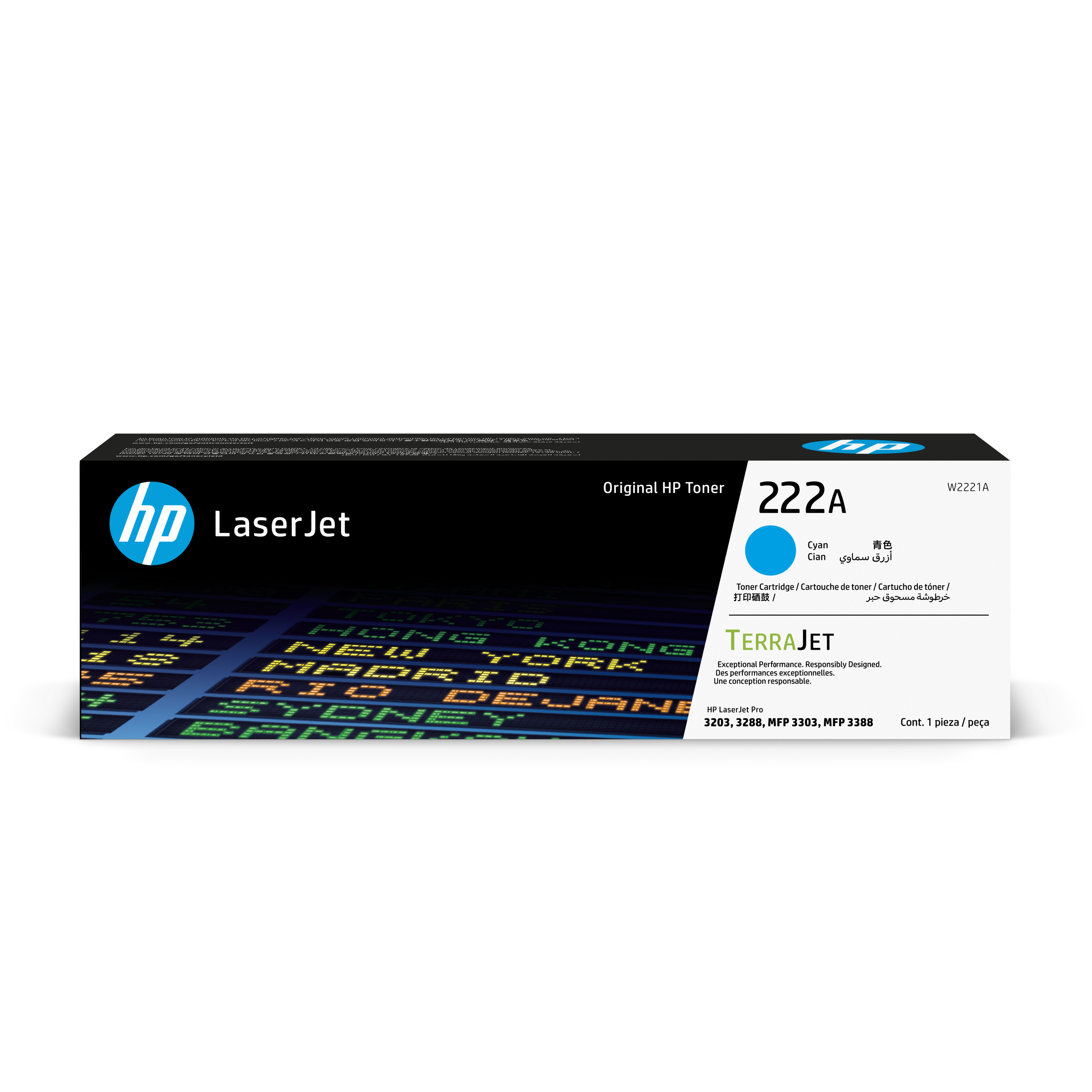 HP 222A Cyan LaserJet Toner Cartridge